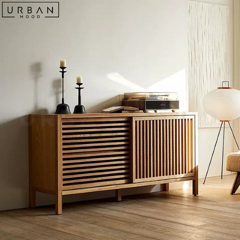 BANEGA Japandi Minimalist Solid Wood Sideboard - URBANMOOD