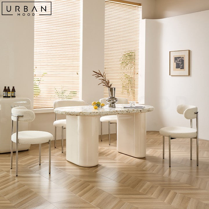 BARO French Terrazzo Dining Table Japandi Style - URBANMOOD