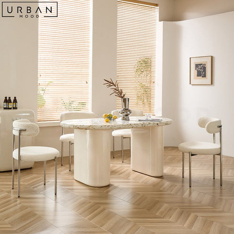 BARO French Terrazzo Dining Table Japandi Style - URBANMOOD