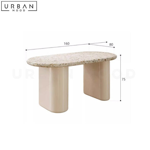 BARO French Terrazzo Dining Table Japandi Style - URBANMOOD
