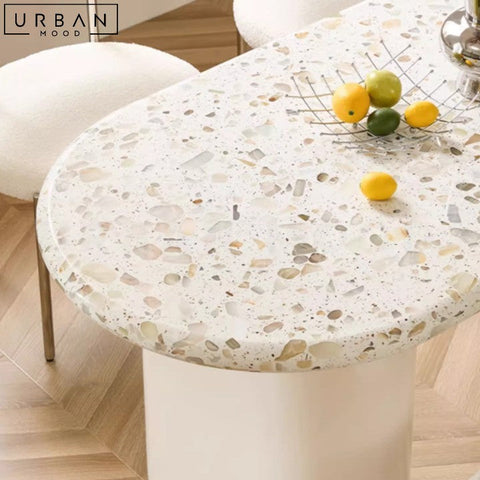 BARO French Terrazzo Dining Table Japandi Style - URBANMOOD