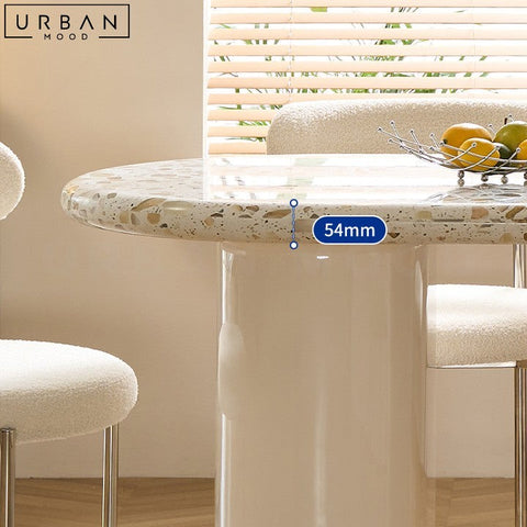 BARO French Terrazzo Dining Table Japandi Style - URBANMOOD