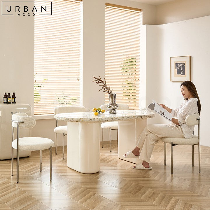 BARO French Terrazzo Dining Table Japandi Style - URBANMOOD
