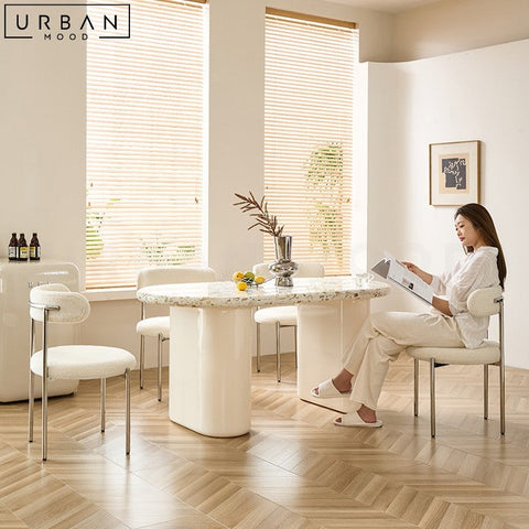 BARO French Terrazzo Dining Table Japandi Style - URBANMOOD