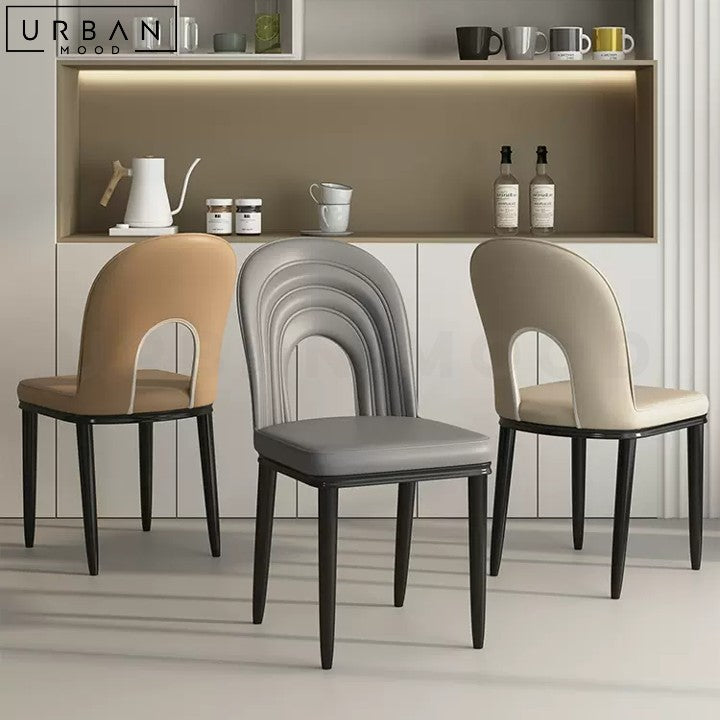 BROSTOM Modern Leather Dining Chair with Metal Frame - URBANMOOD