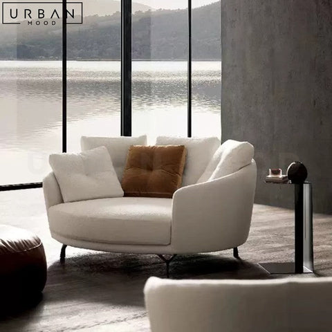BUTLER Modern Fabric Lounge Chair Comfortable Cotton Linen - URBANMOOD
