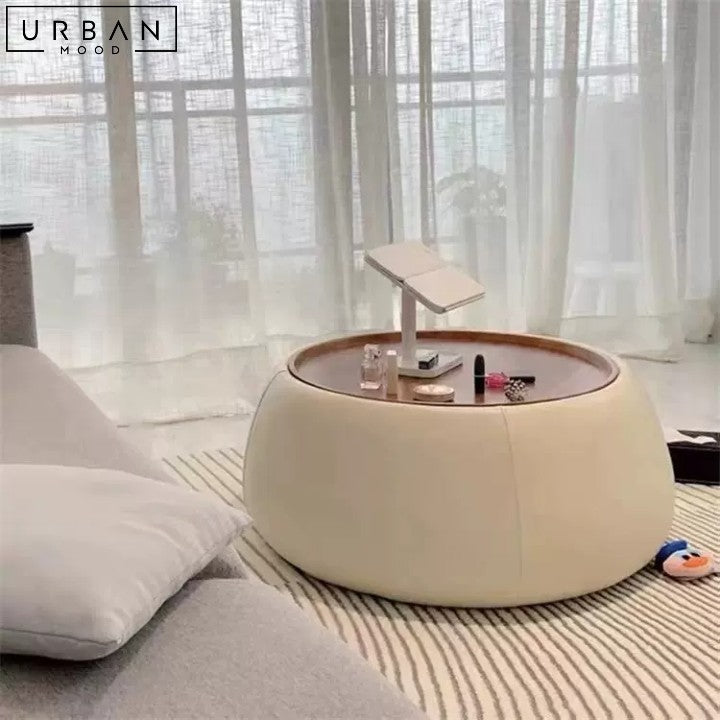 CABAL Modern Round Coffee Table with Storage - URBANMOOD