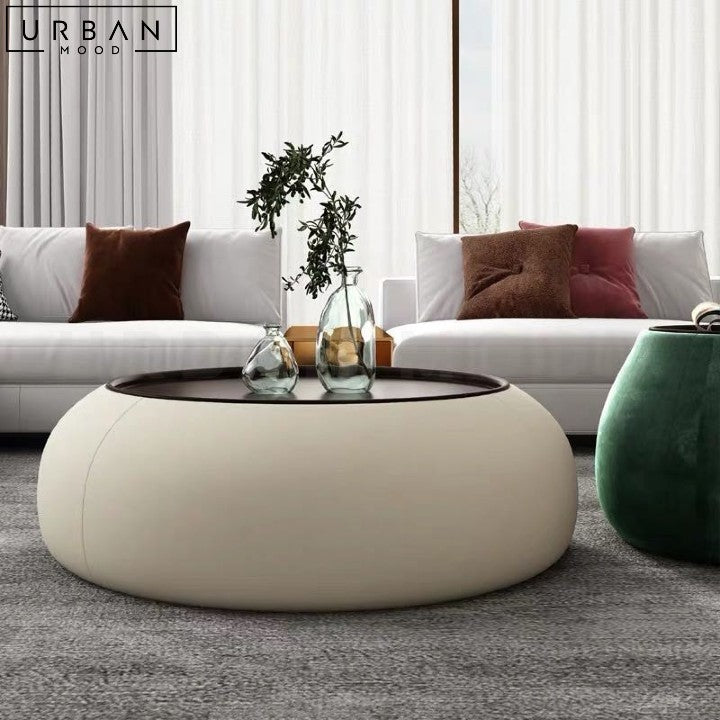 CABAL Modern Round Coffee Table with Storage - URBANMOOD