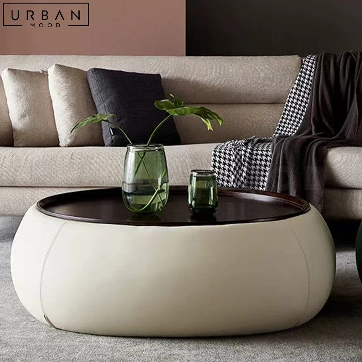 CABAL Modern Round Coffee Table with Storage - URBANMOOD
