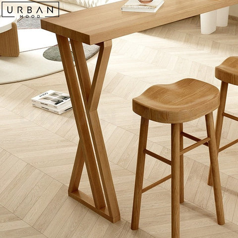 CAMILA Scandinavian Solid Wood Bar Table Minimalist Design - URBANMOOD