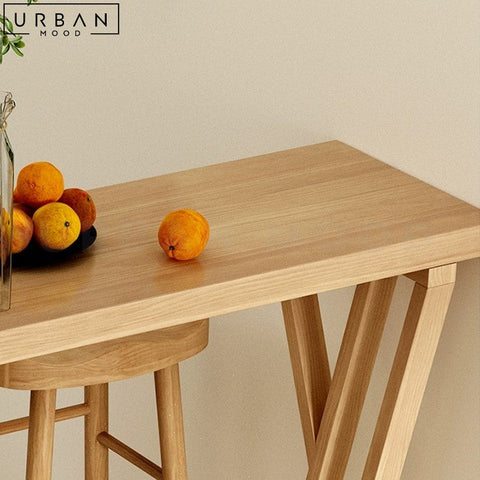 CAMILA Scandinavian Solid Wood Bar Table Minimalist Design - URBANMOOD