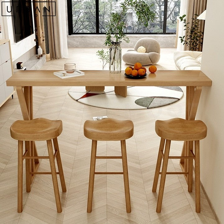 CAMILA Scandinavian Solid Wood Bar Table Minimalist Design - URBANMOOD