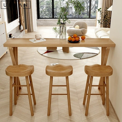 CAMILA Scandinavian Solid Wood Bar Table Minimalist Design - URBANMOOD