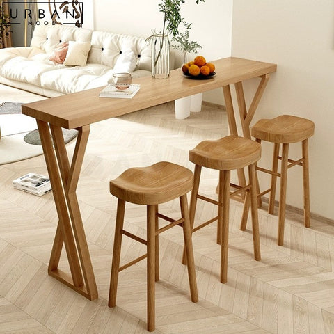 CAMILA Scandinavian Solid Wood Bar Table Minimalist Design - URBANMOOD