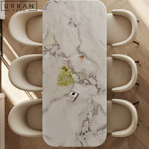 CATARINA Modern Marble Dining Table for Elegant Dining - URBANMOOD