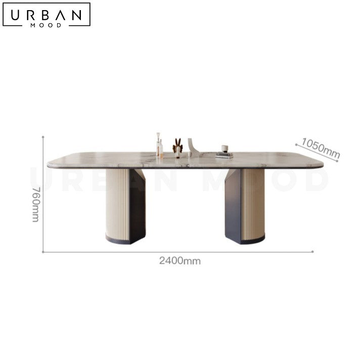 CATARINA Modern Marble Dining Table for Elegant Dining - URBANMOOD