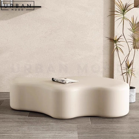 CATHERINE Luxury Leather Ottoman Modern Minimalist Design - URBANMOOD