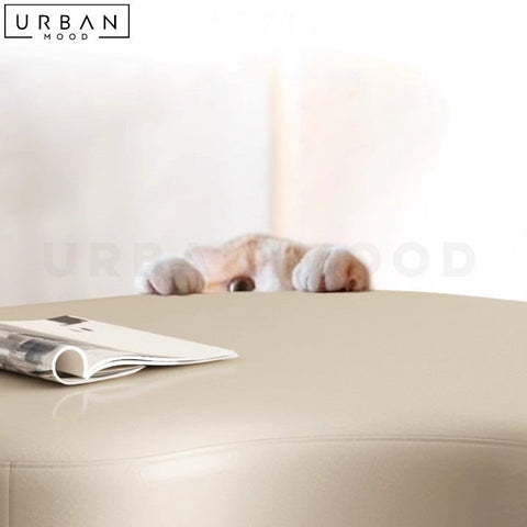 CATHERINE Luxury Leather Ottoman Modern Minimalist Design - URBANMOOD