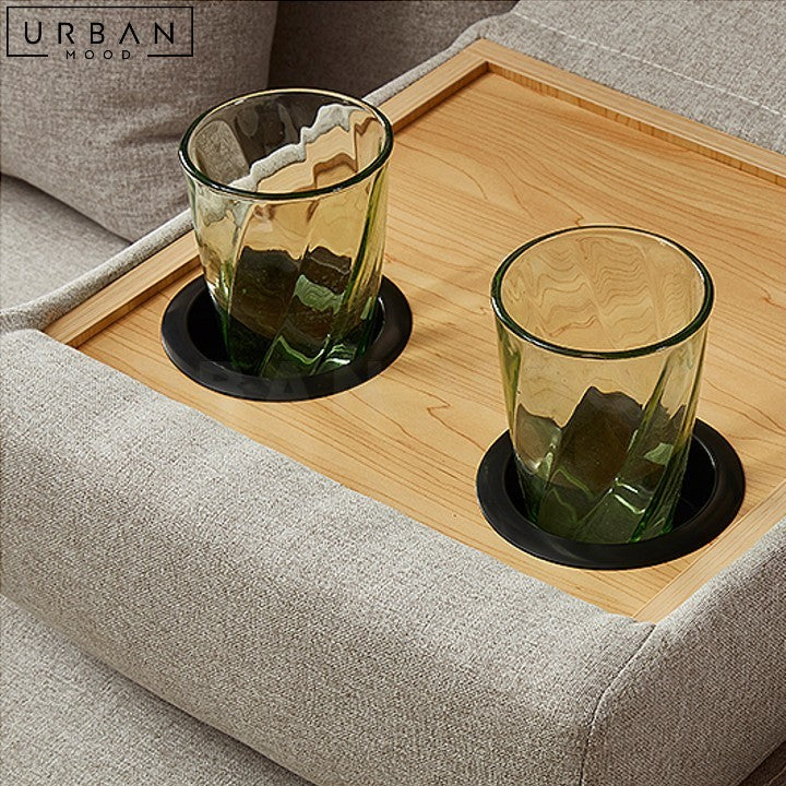 CAYA Japandi Sofa Bed with Storage and Shelf - URBANMOOD