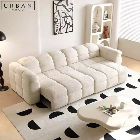 CRAWFO Modern Boucle Sofa with Extendable Footrest - URBANMOOD