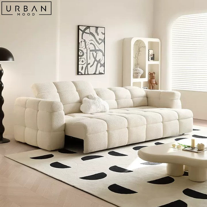 CRAWFO Modern Boucle Sofa with Extendable Footrest - URBANMOOD