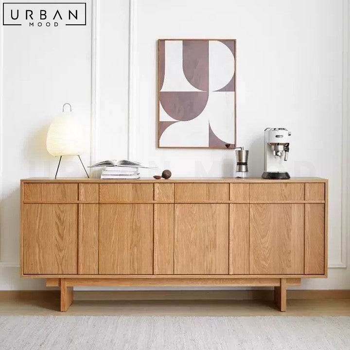 DANIELS Scandinavian Solid Wood Buffet Ash Wood Sideboard - URBANMOOD