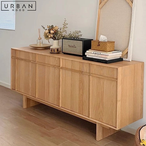 DANIELS Scandinavian Solid Wood Buffet Ash Wood Sideboard - URBANMOOD