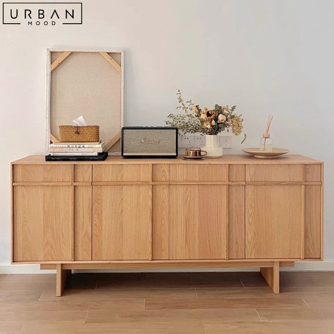 DANIELS Scandinavian Solid Wood Buffet Ash Wood Sideboard - URBANMOOD