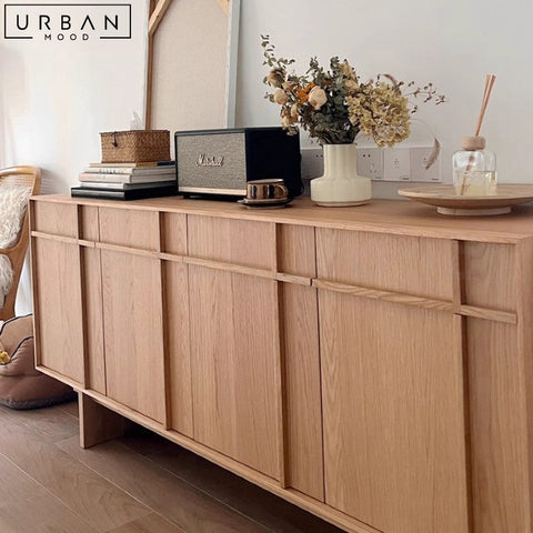 DANIELS Scandinavian Solid Wood Buffet Ash Wood Sideboard - URBANMOOD