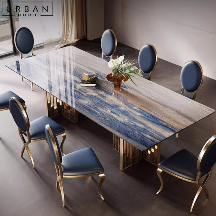 DAO Modern Marble Dining Table with Chrome Legs - URBANMOOD