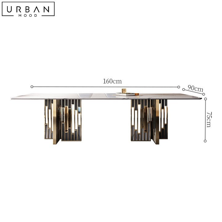 DAO Modern Marble Dining Table with Chrome Legs - URBANMOOD
