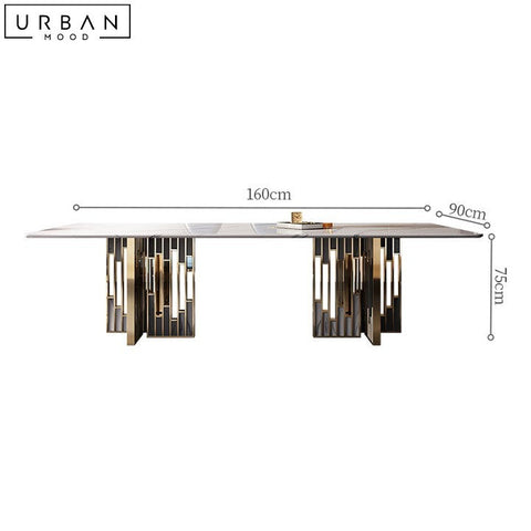 DAO Modern Marble Dining Table with Chrome Legs - URBANMOOD