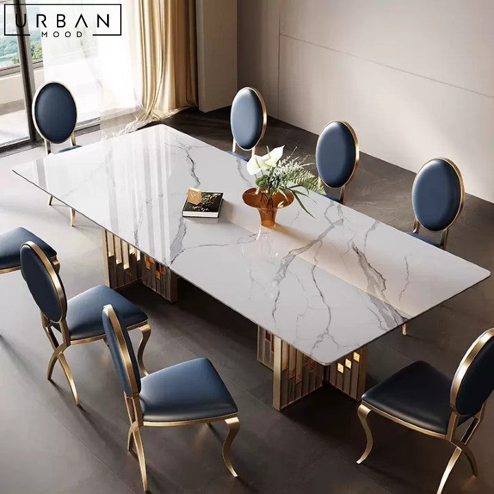 DAO Modern Marble Dining Table with Chrome Legs - URBANMOOD