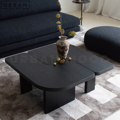 DARA Modern Solid Wood Coffee Table with Yin Yang Design - URBANMOOD