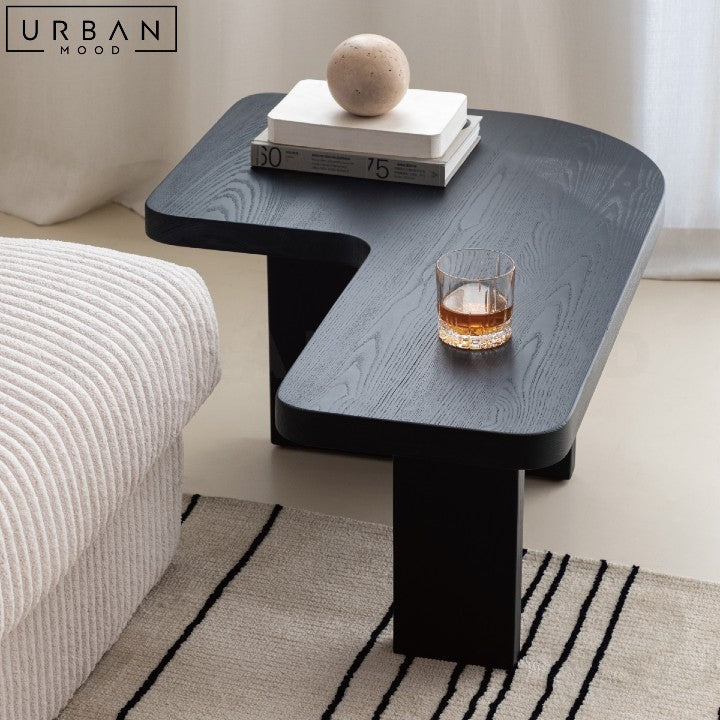 DARA Modern Solid Wood Coffee Table with Yin Yang Design - URBANMOOD