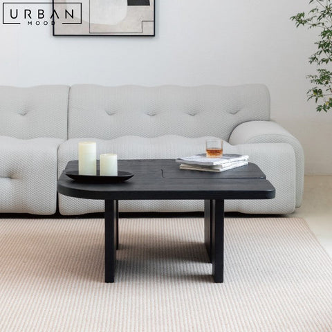 DARA Modern Solid Wood Coffee Table with Yin Yang Design - URBANMOOD