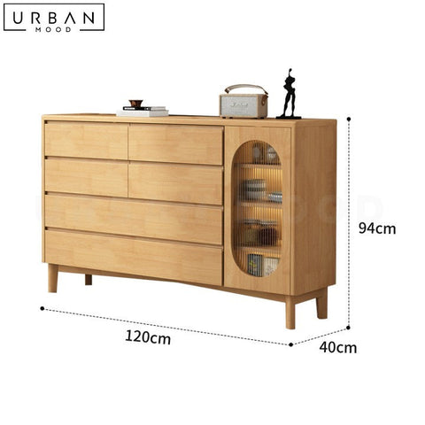 DAVA Japandi Solid Wood Sideboard with Ample Storage - URBANMOOD