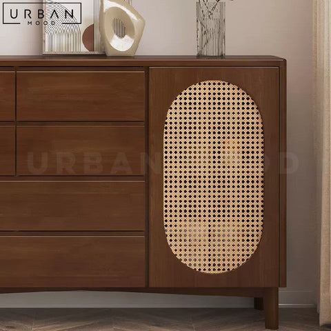 DAVA Japandi Solid Wood Sideboard with Ample Storage - URBANMOOD