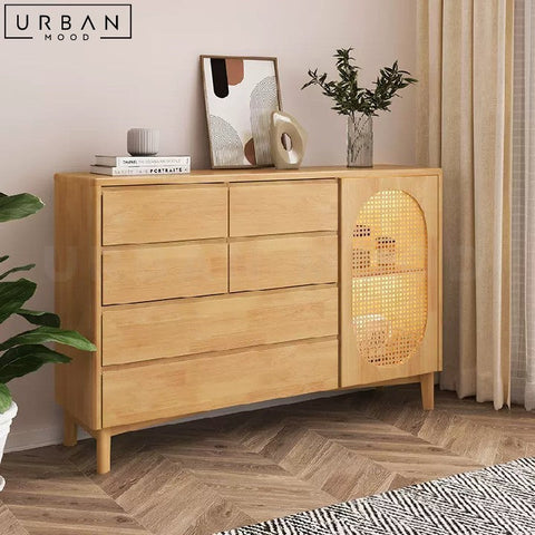 DAVA Japandi Solid Wood Sideboard with Ample Storage - URBANMOOD