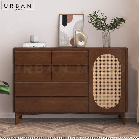 DAVA Japandi Solid Wood Sideboard with Ample Storage - URBANMOOD