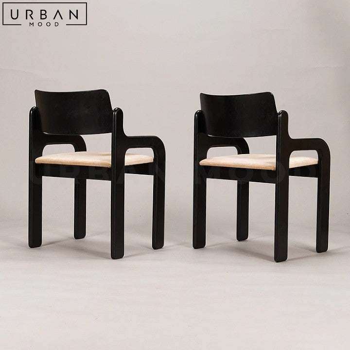 DELFO Japandi Solid Wood Velvet Dining Chair - URBANMOOD