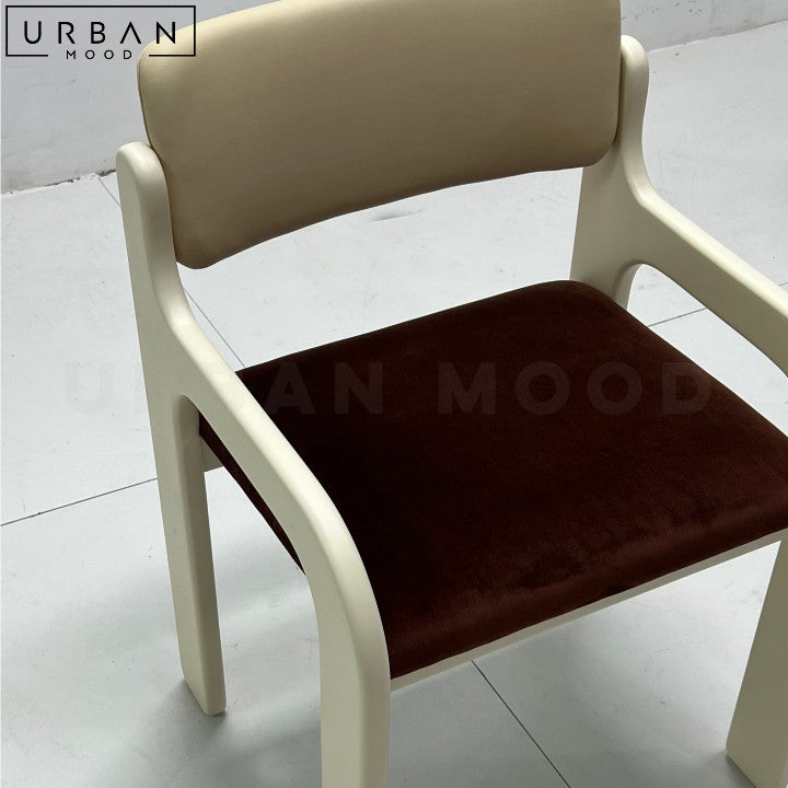 DELFO Japandi Solid Wood Velvet Dining Chair - URBANMOOD