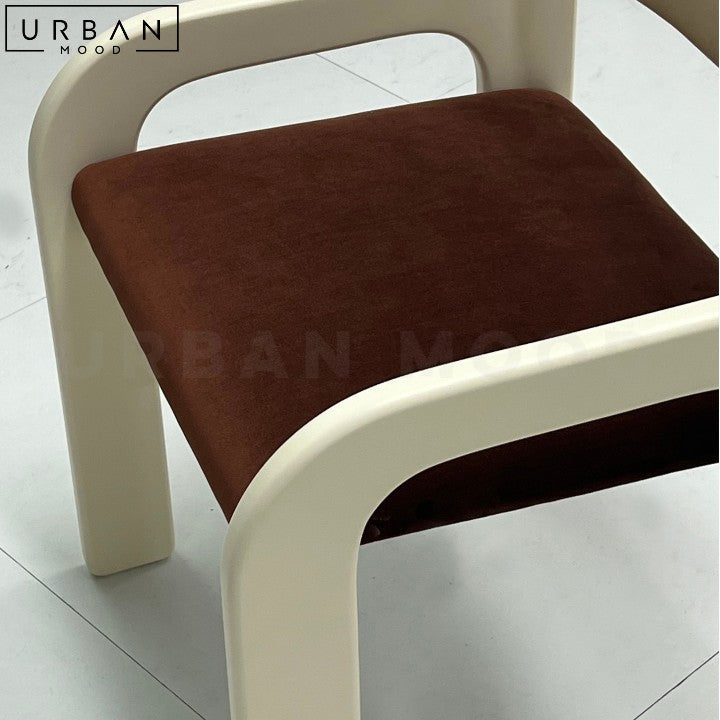 DELFO Japandi Solid Wood Velvet Dining Chair - URBANMOOD