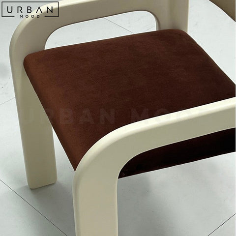DELFO Japandi Solid Wood Velvet Dining Chair - URBANMOOD