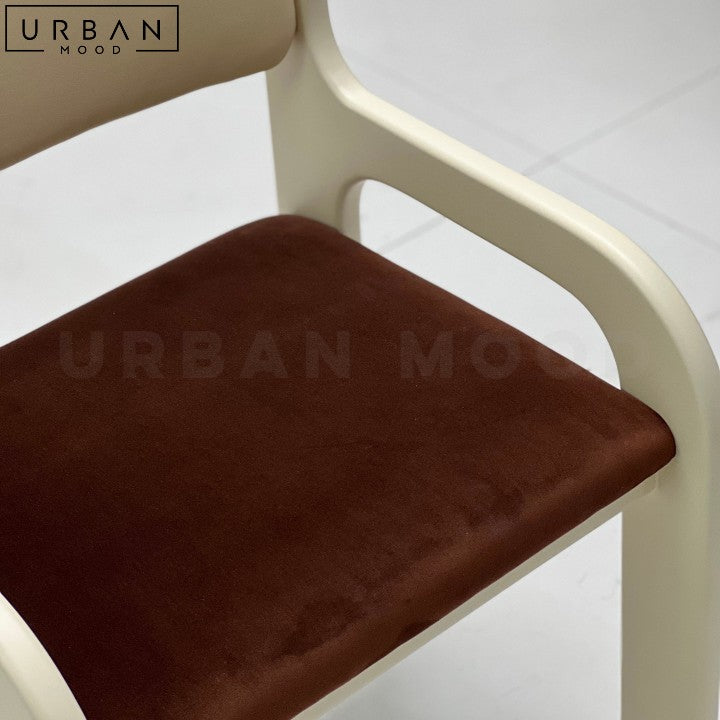 DELFO Japandi Solid Wood Velvet Dining Chair - URBANMOOD