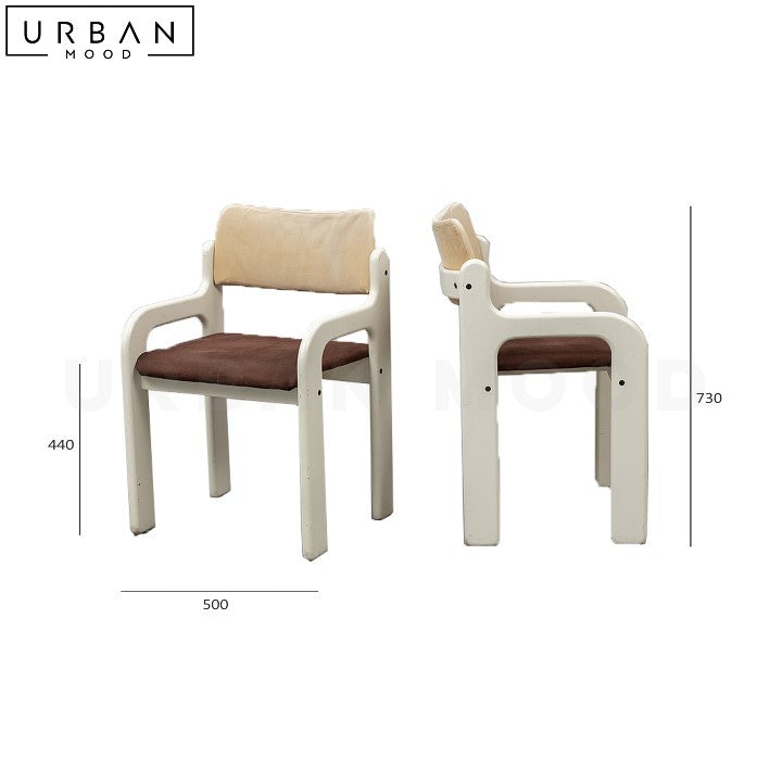 DELFO Japandi Solid Wood Velvet Dining Chair - URBANMOOD