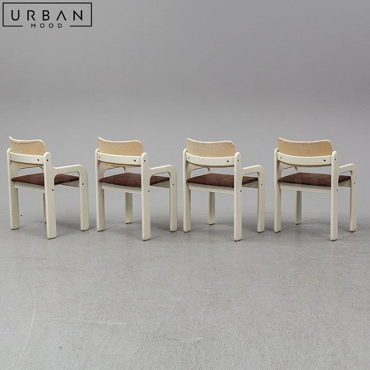DELFO Japandi Solid Wood Velvet Dining Chair - URBANMOOD