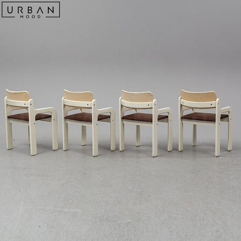 DELFO Japandi Solid Wood Velvet Dining Chair - URBANMOOD