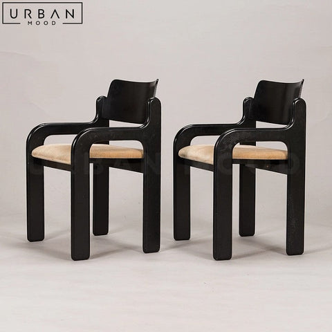 DELFO Japandi Solid Wood Velvet Dining Chair - URBANMOOD