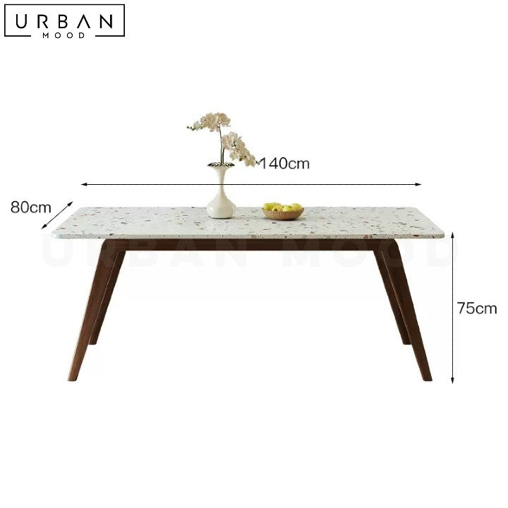 DESCARTE Modern Terrazzo Dining Table Retro Design - URBANMOOD